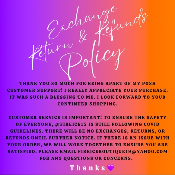 Exchange, Return & Refunds Policy - Picture 1 of 1